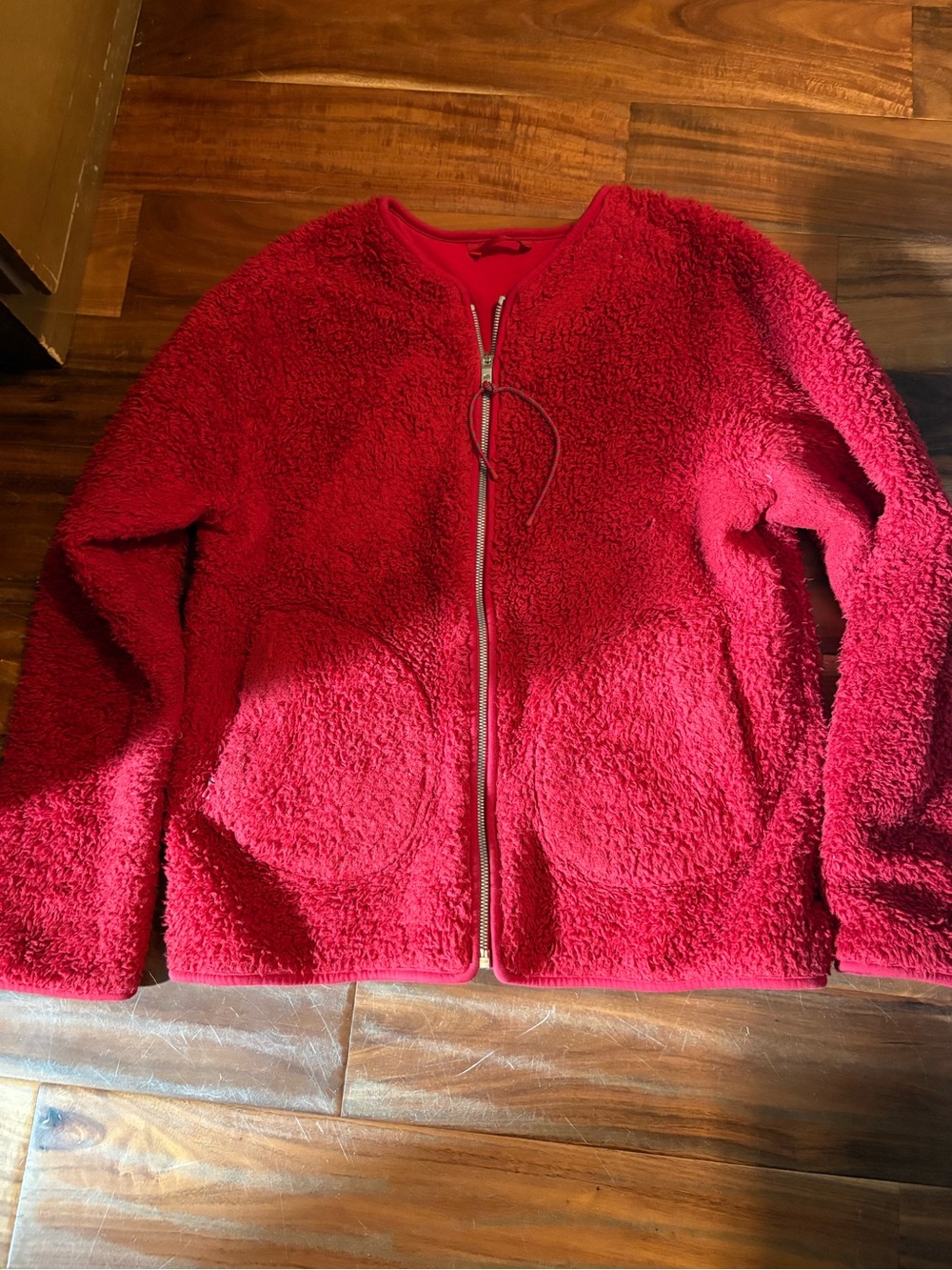 lululemon Oh So Sherpa Full Zip Jacket Dark Red Teddy Fleece 4